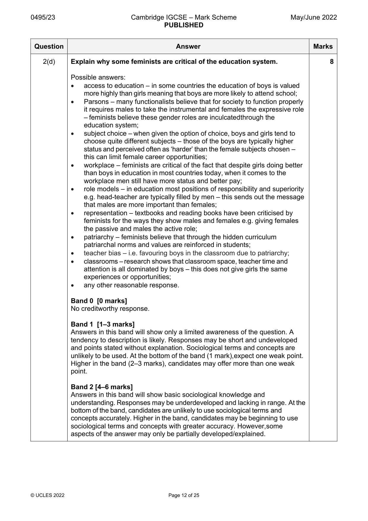 Mark scheme, page 12 of 25