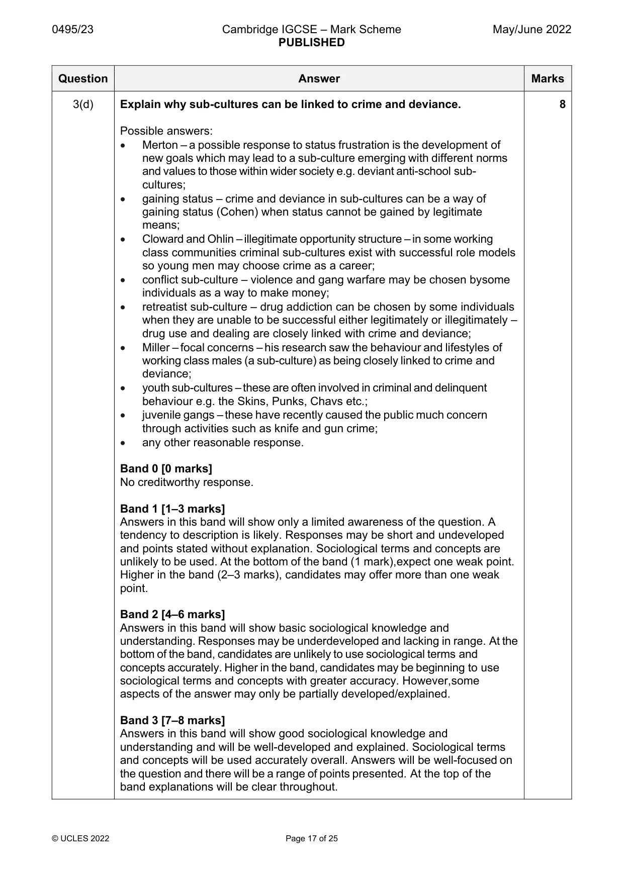 Mark scheme, page 17 of 25
