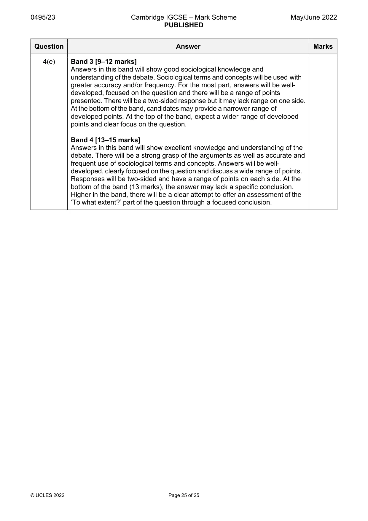 Mark scheme, page 25 of 25