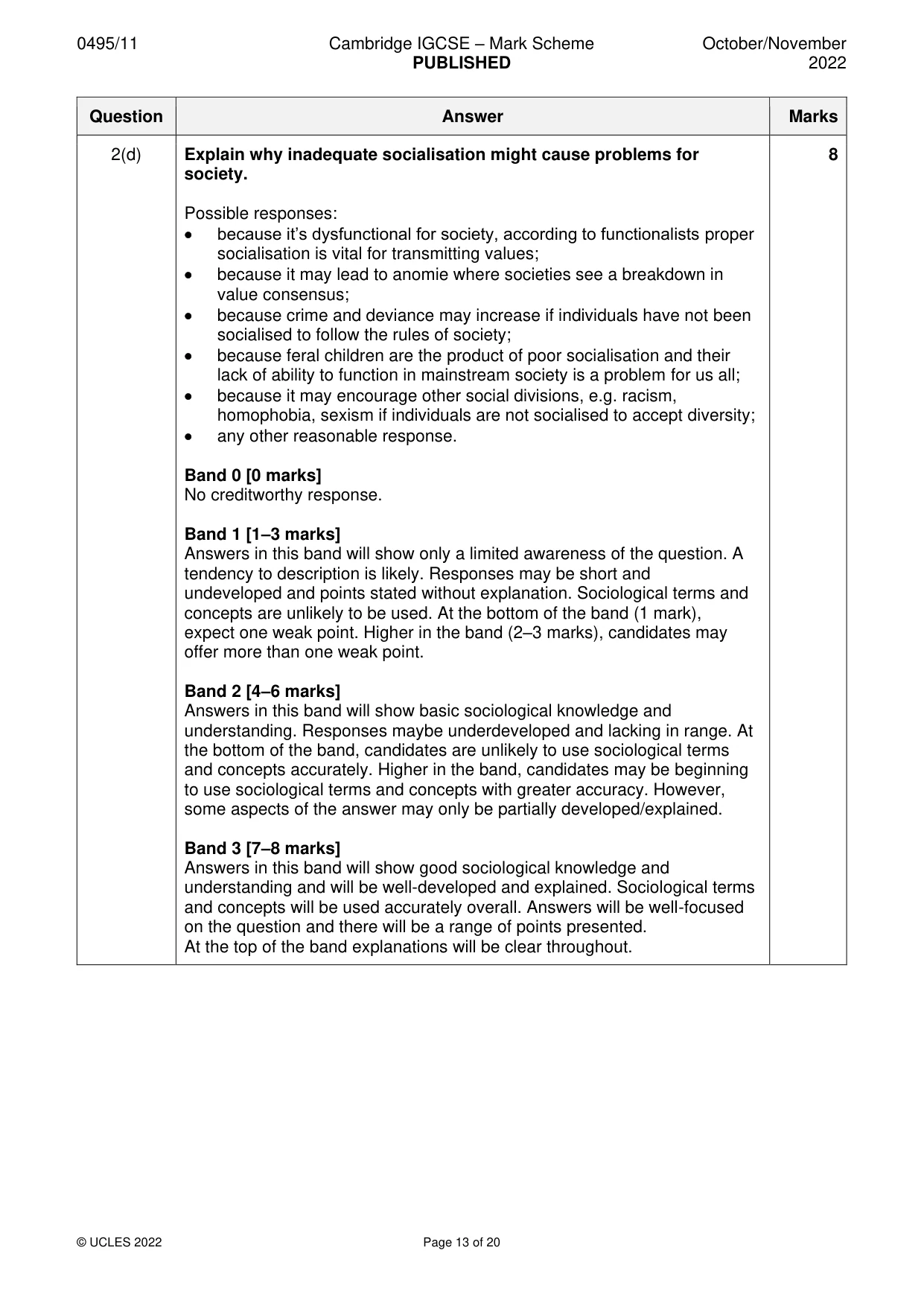 Mark scheme, page 13 of 20