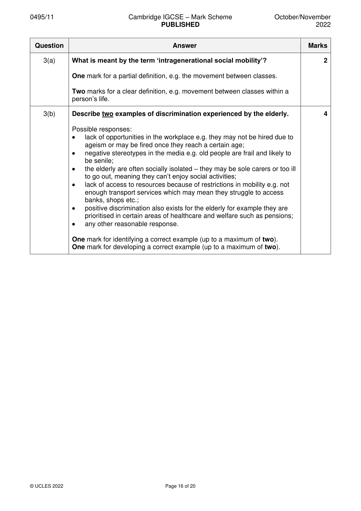 Mark scheme, page 16 of 20