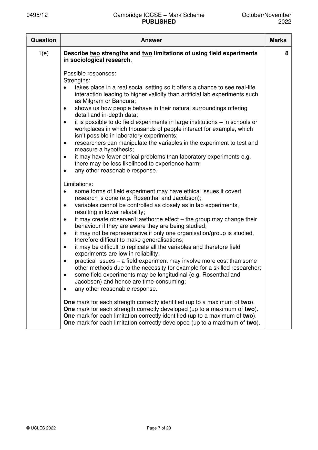 Mark scheme, page 7 of 20