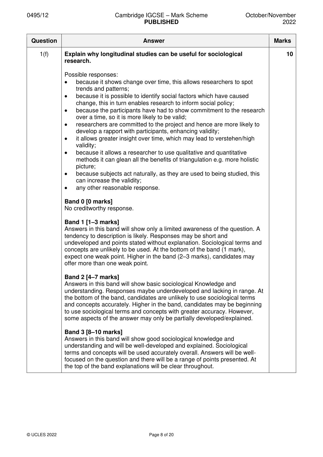 Mark scheme, page 8 of 20