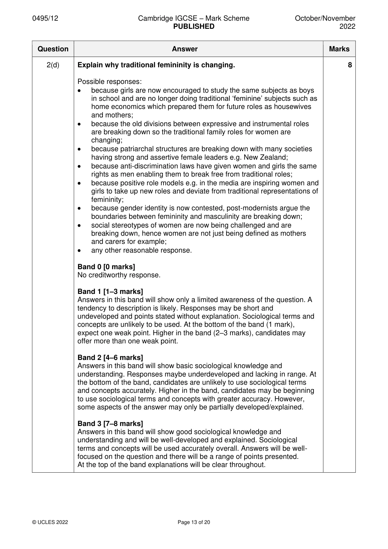 Mark scheme, page 13 of 20