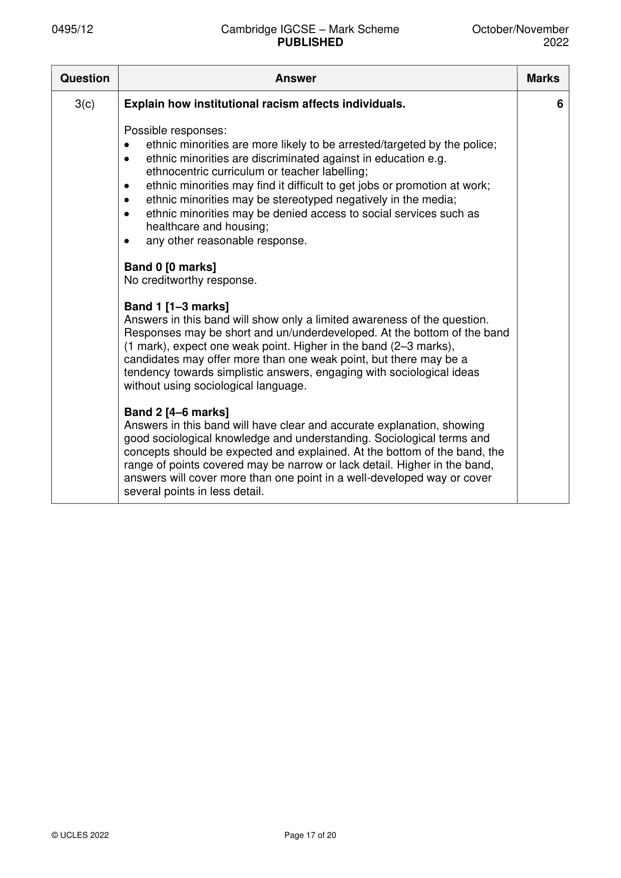 Mark scheme, page 17 of 20