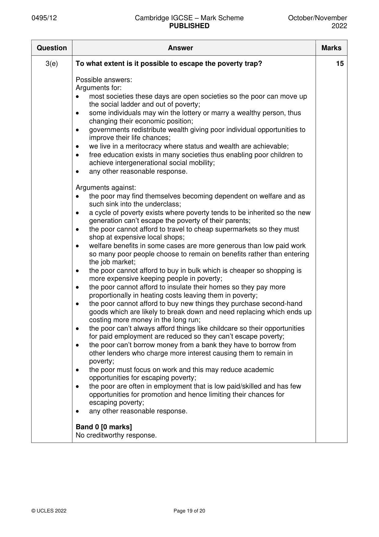 Mark scheme, page 19 of 20