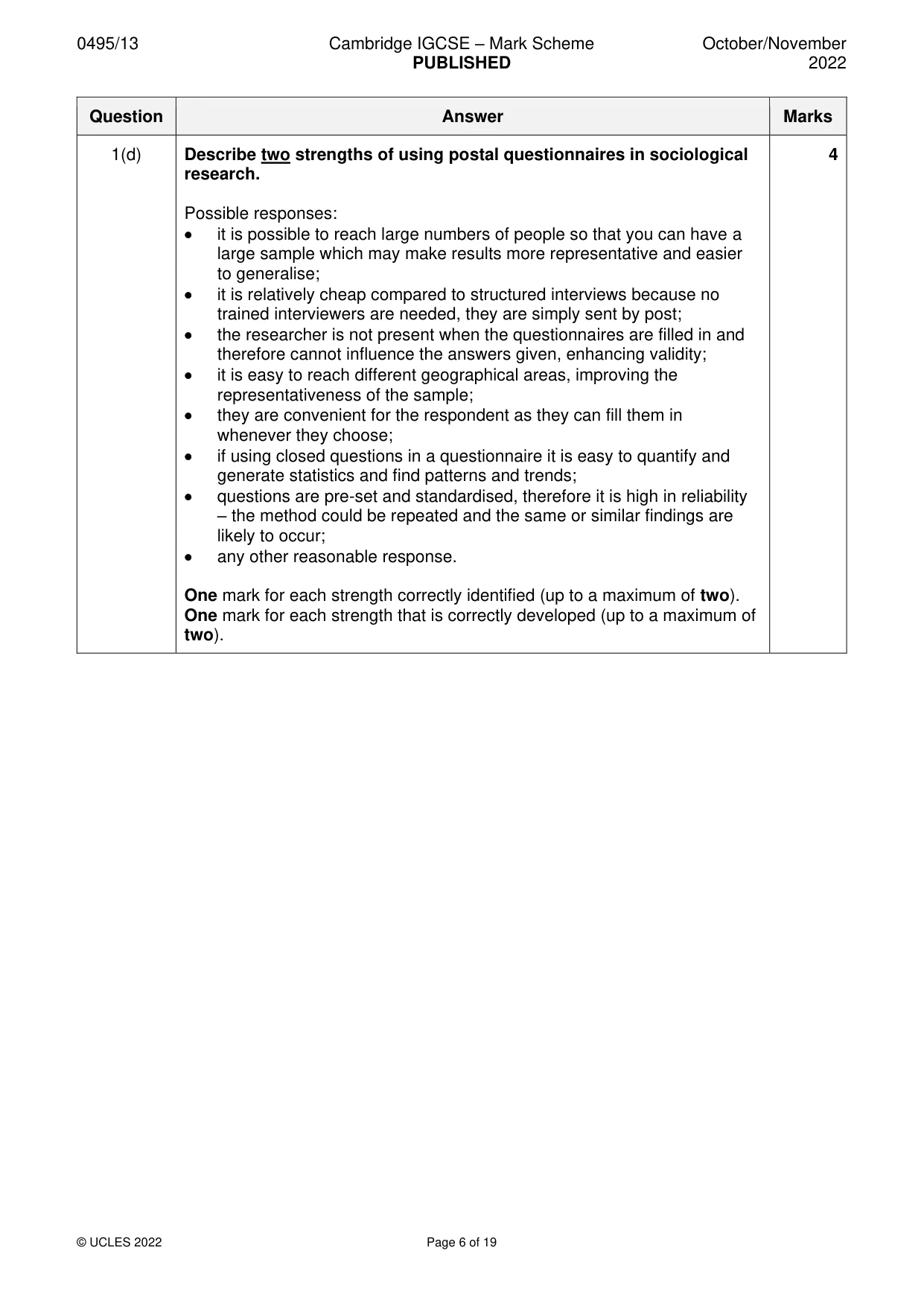 Mark scheme, page 6 of 19