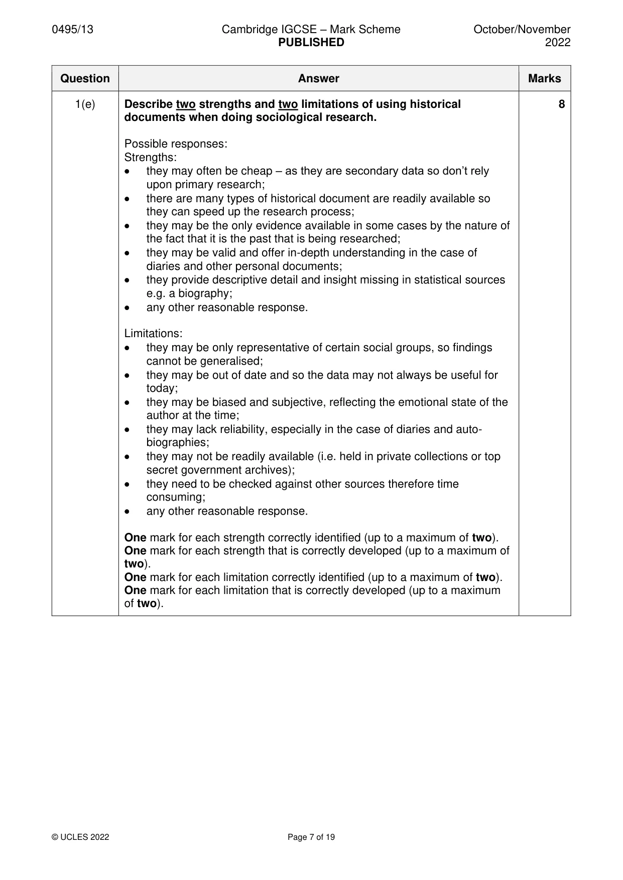 Mark scheme, page 7 of 19