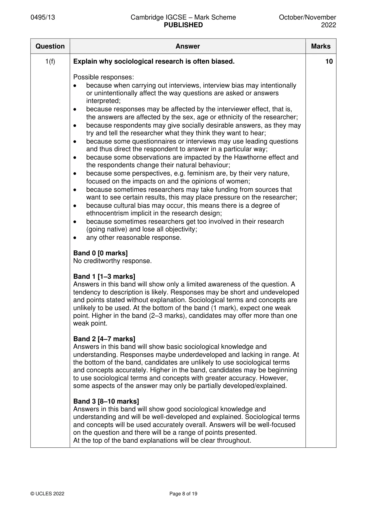 Mark scheme, page 8 of 19