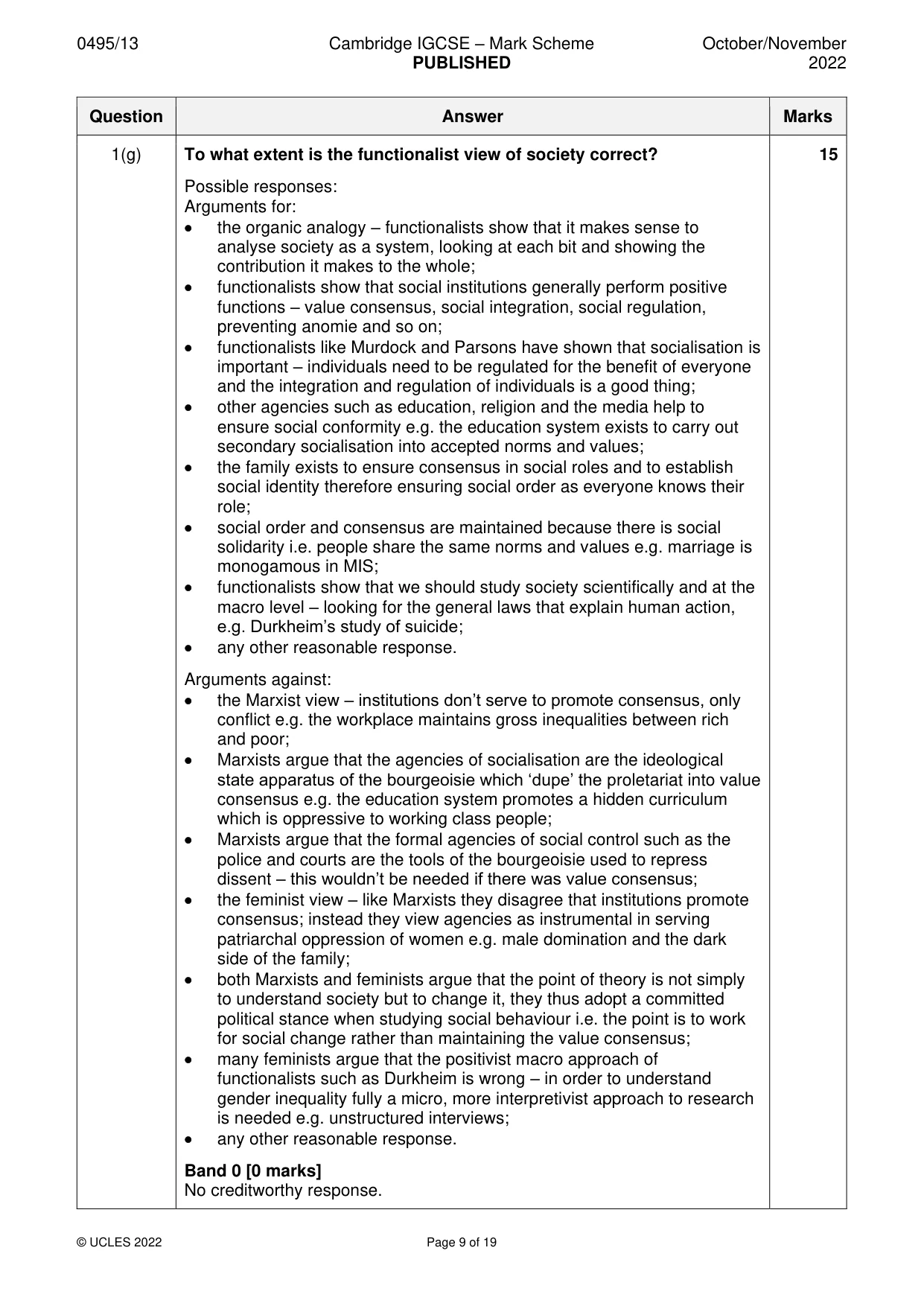 Mark scheme, page 9 of 19
