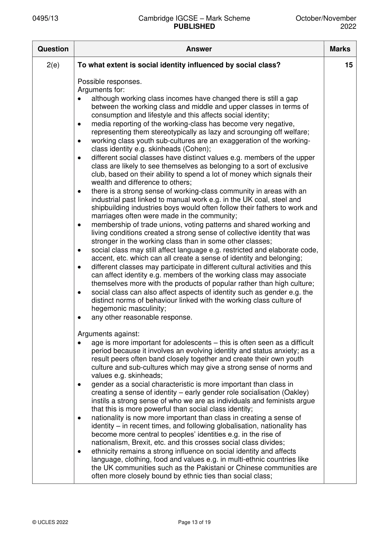 Mark scheme, page 13 of 19