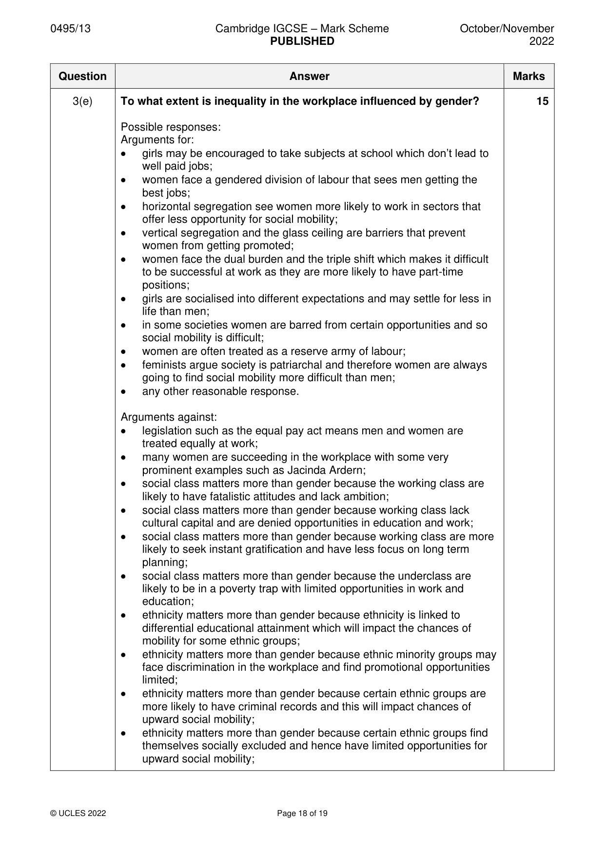 Mark scheme, page 18 of 19