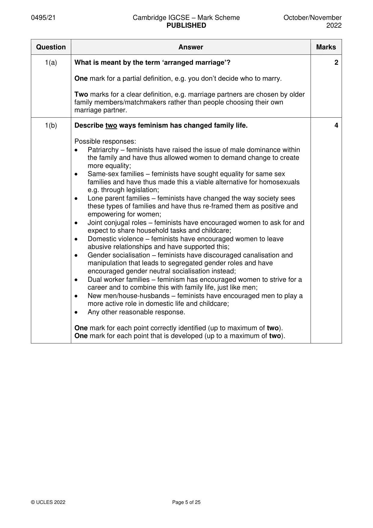 Mark scheme, page 5 of 25