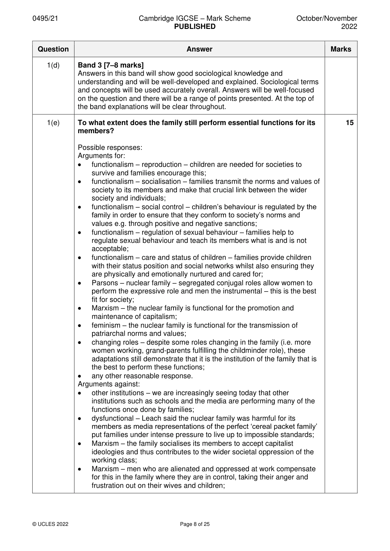 Mark scheme, page 8 of 25