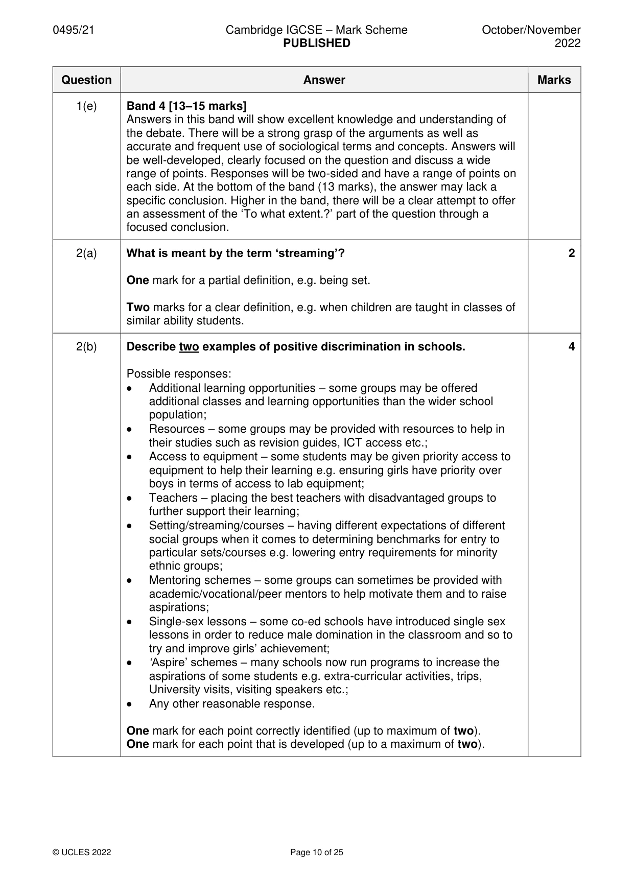 Mark scheme, page 10 of 25