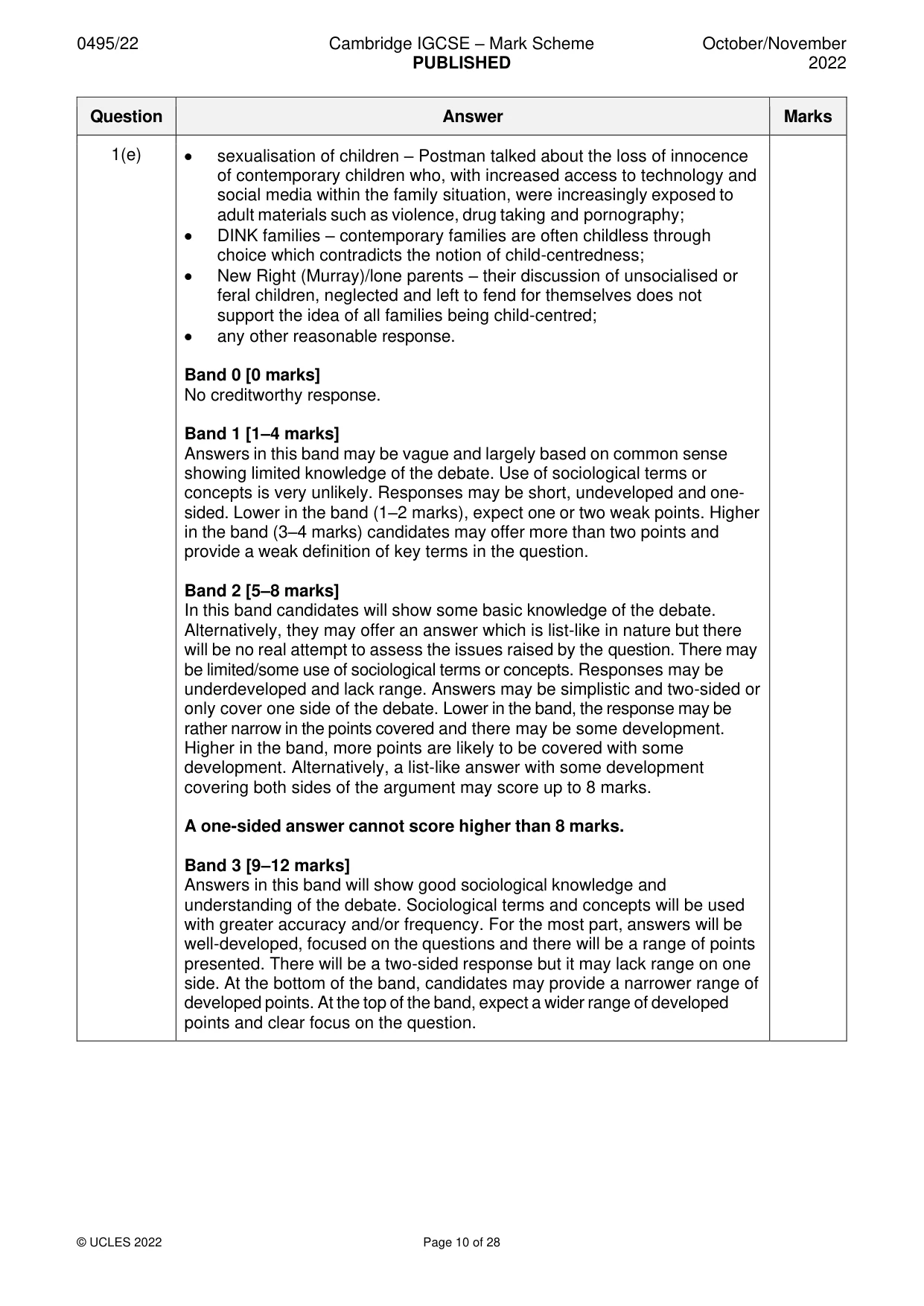 Mark scheme, page 10 of 28