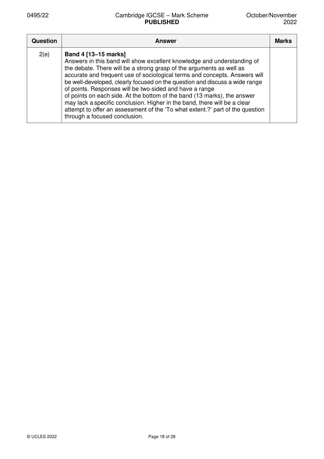 Mark scheme, page 18 of 28