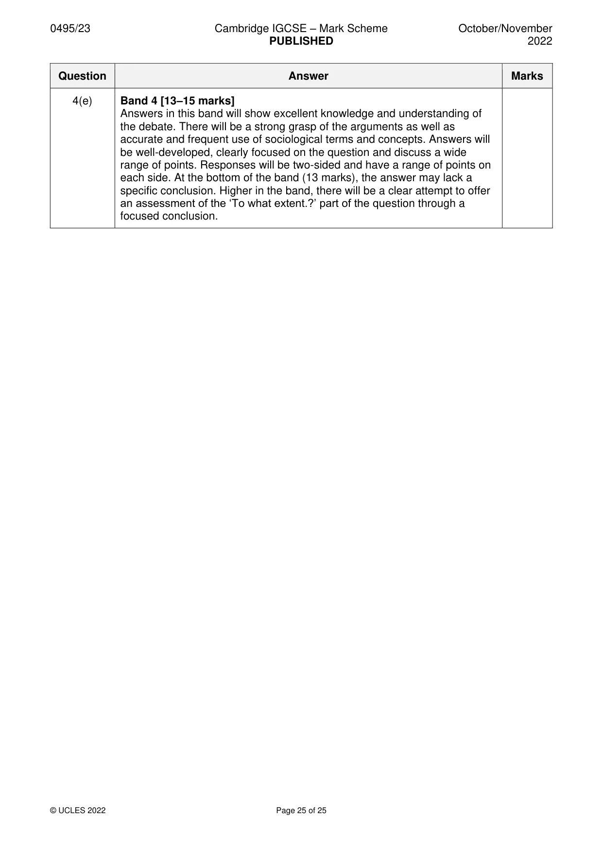 Mark scheme, page 25 of 25