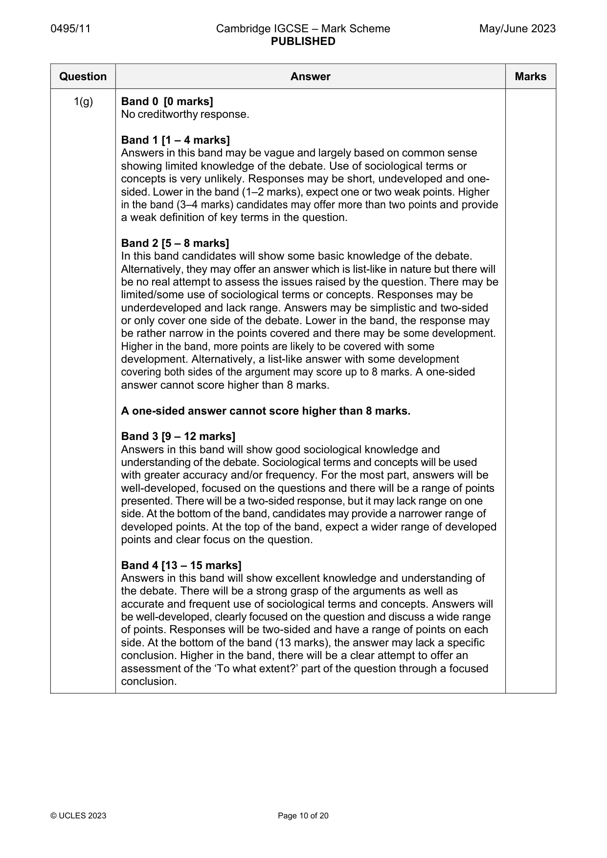 Mark scheme, page 10 of 20