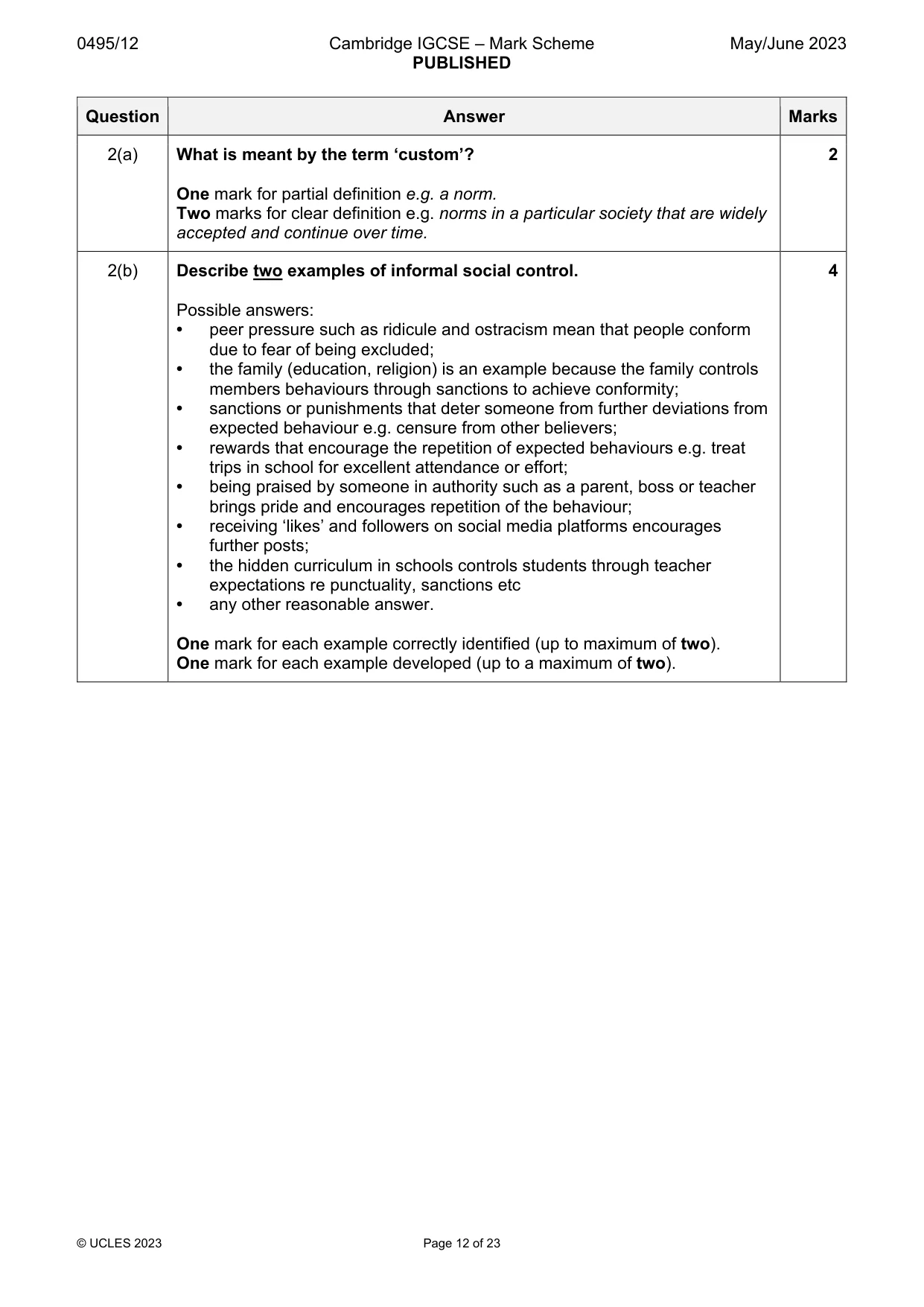 Mark scheme, page 12 of 23