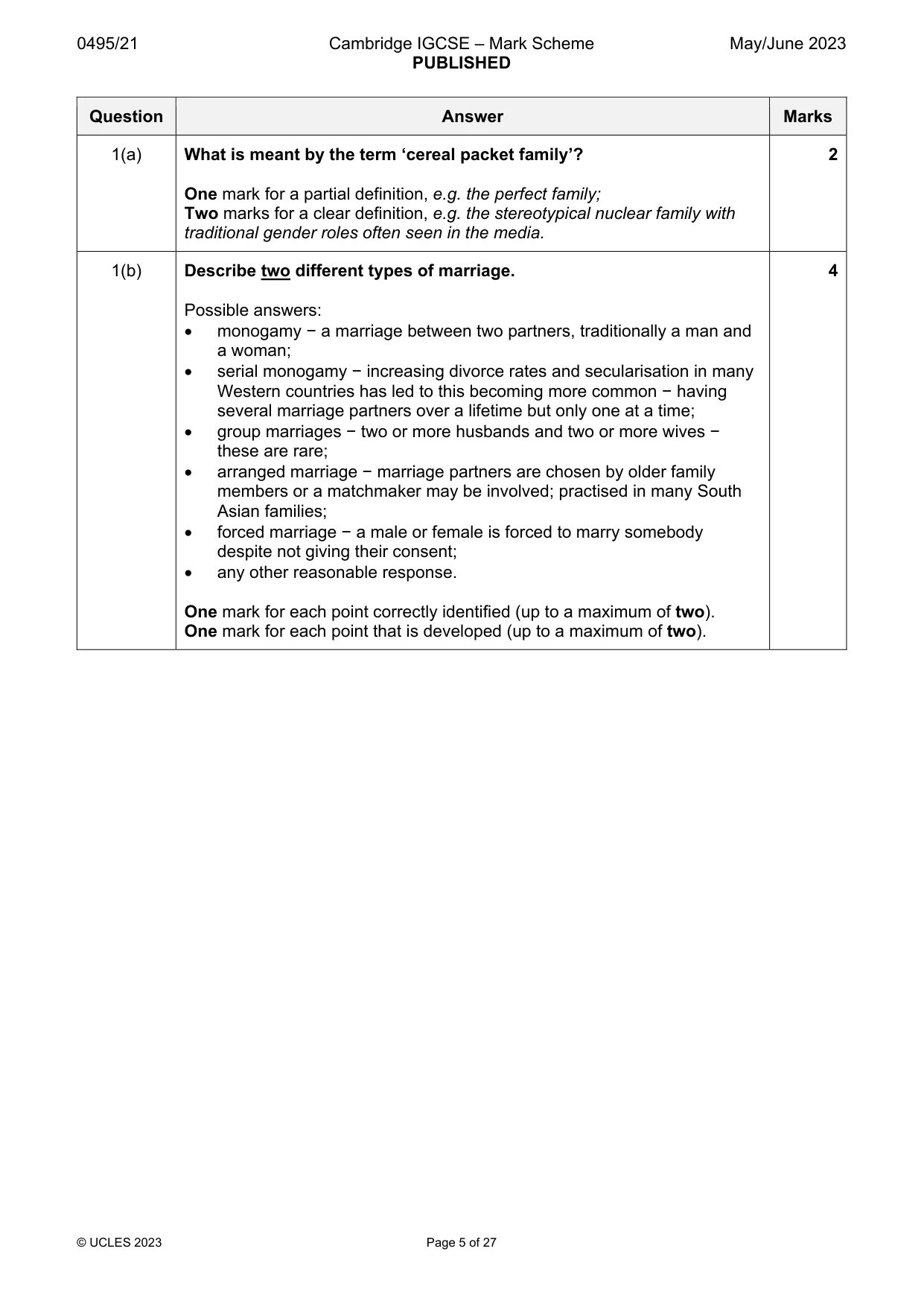 Mark scheme, page 5 of 27