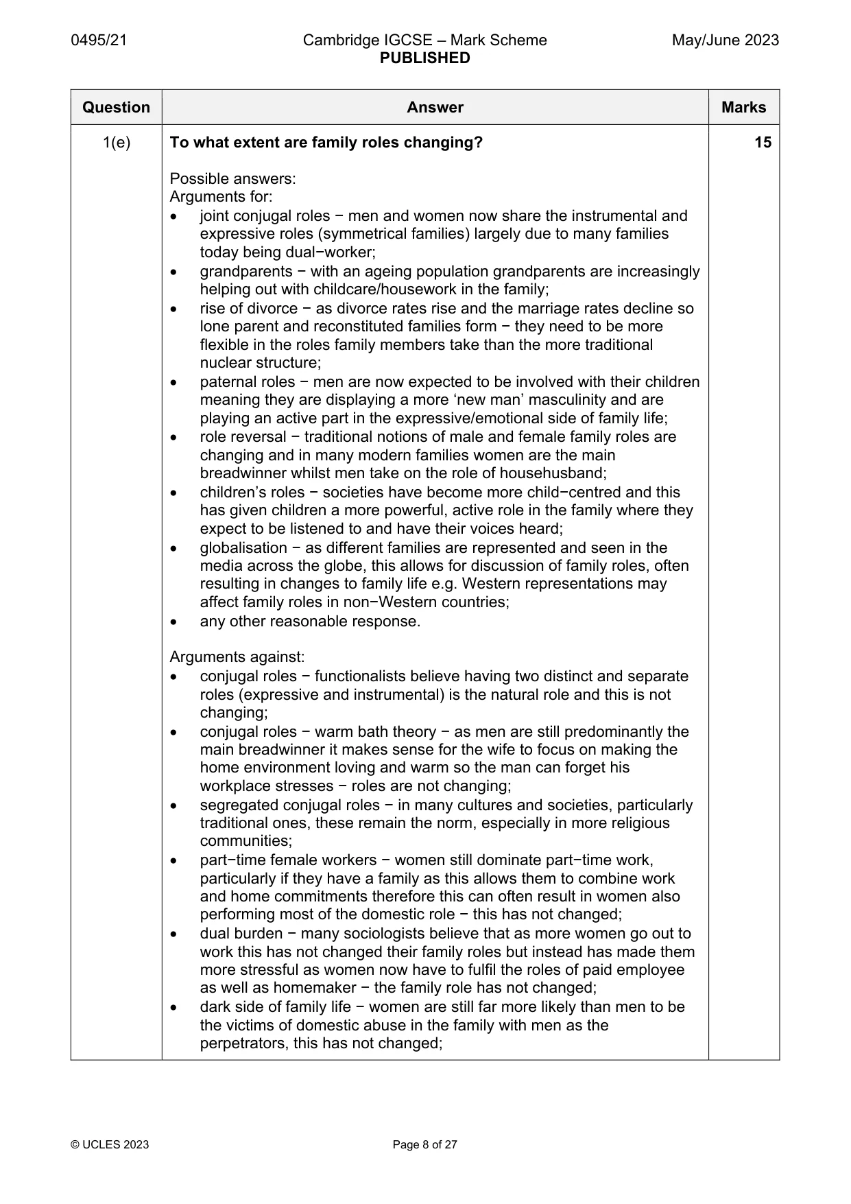 Mark scheme, page 8 of 27