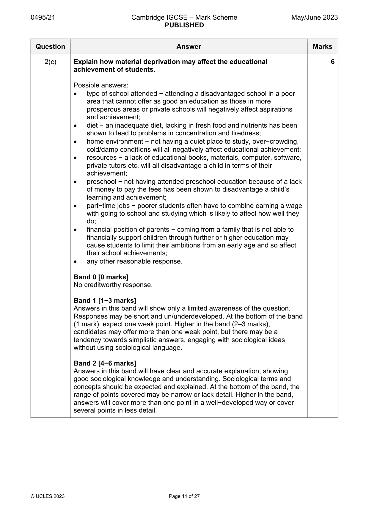 Mark scheme, page 11 of 27