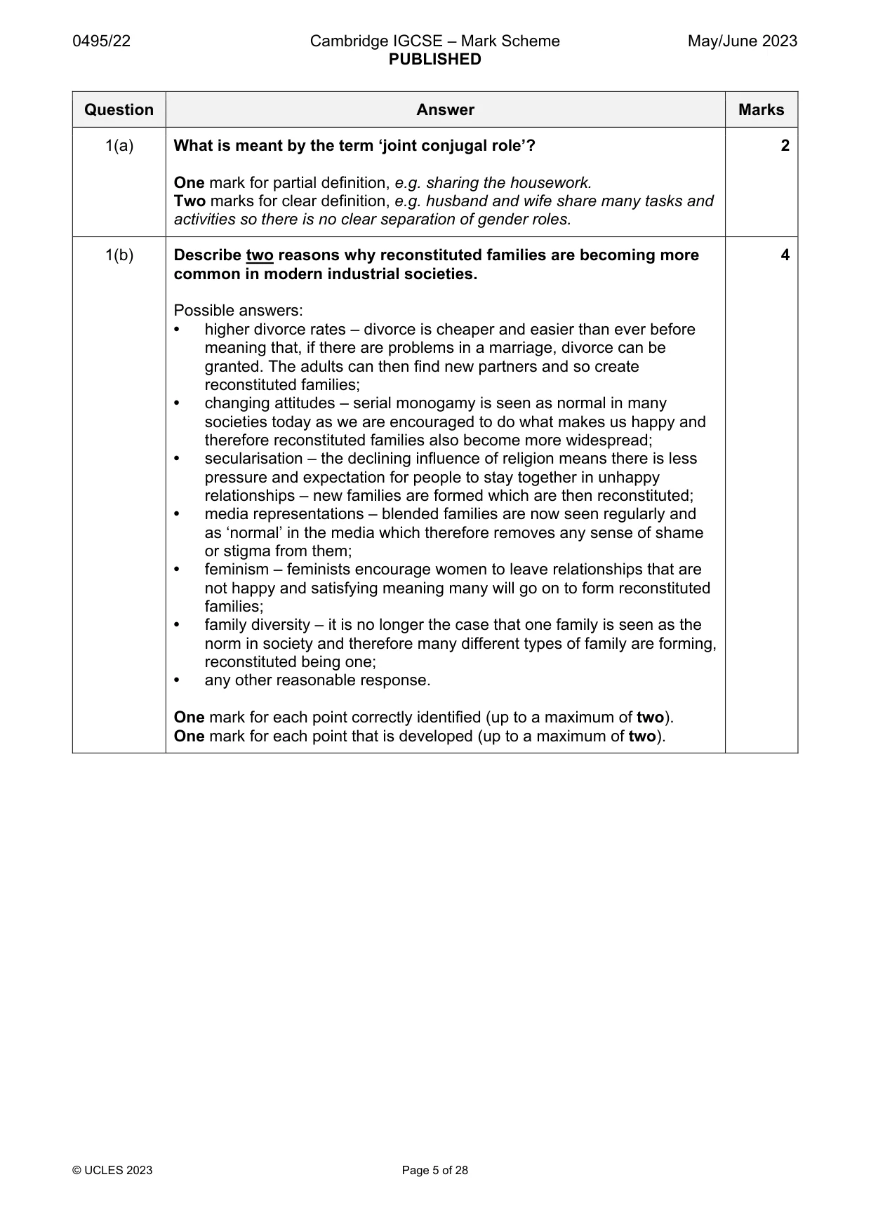 Mark scheme, page 5 of 28