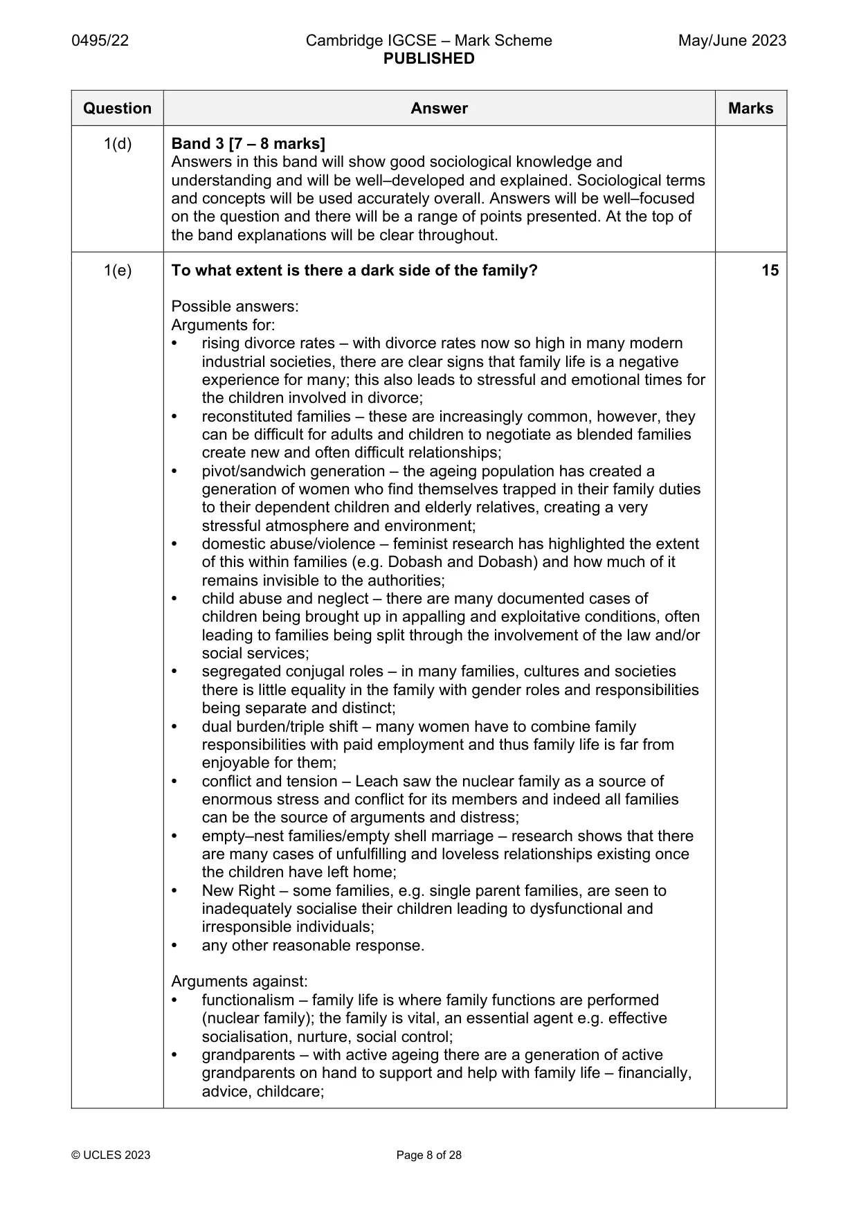 Mark scheme, page 8 of 28