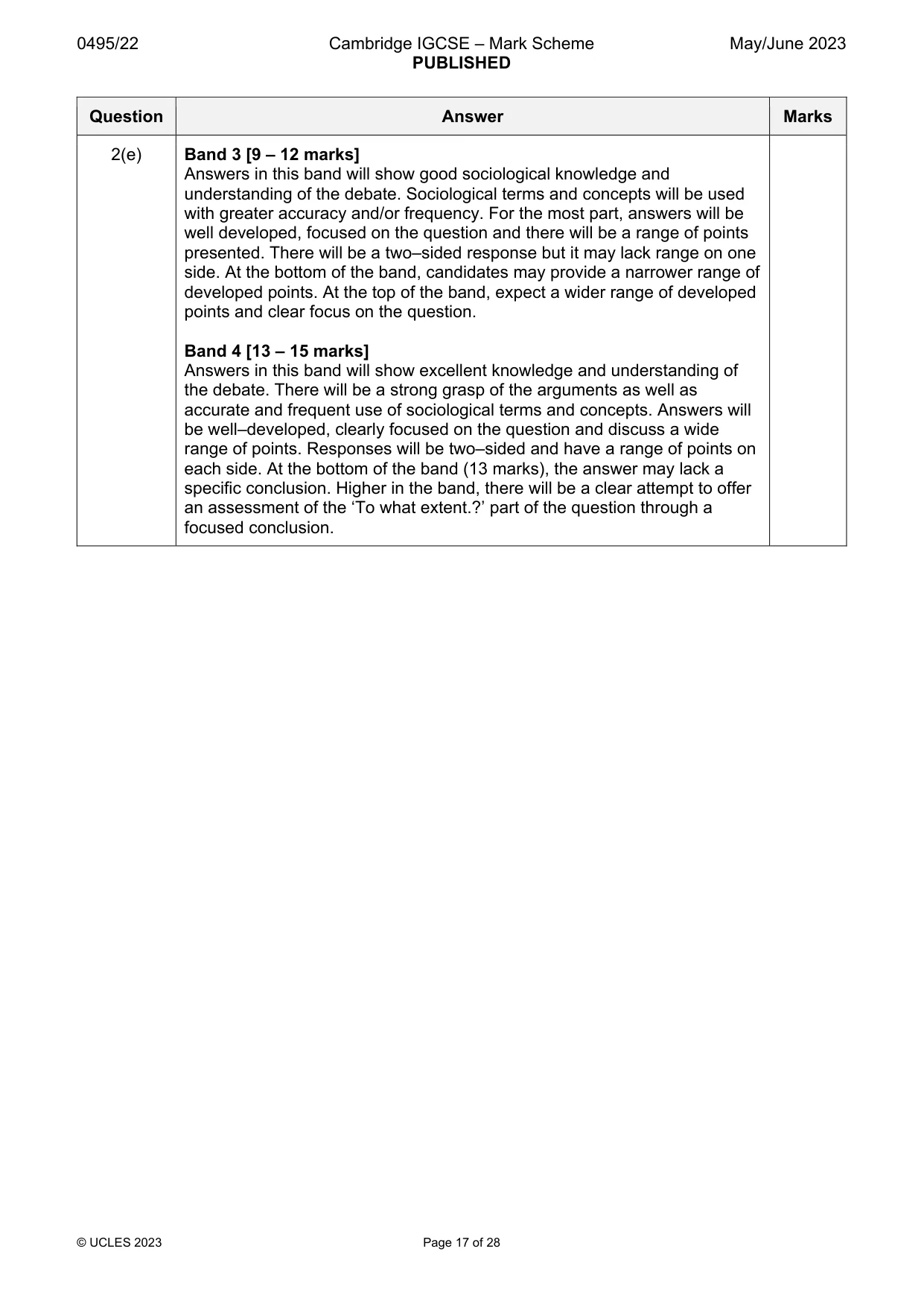 Mark scheme, page 17 of 28
