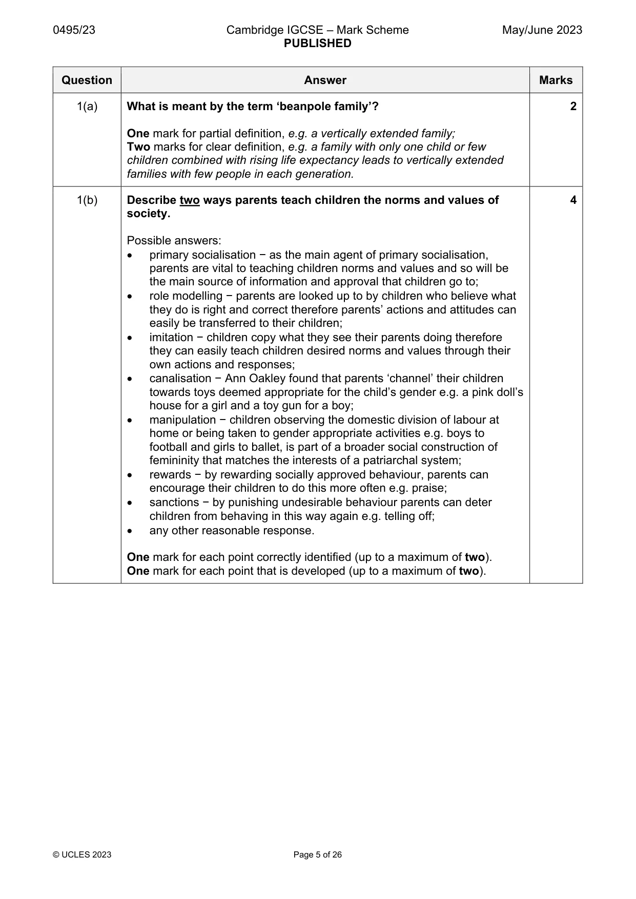 Mark scheme, page 5 of 26