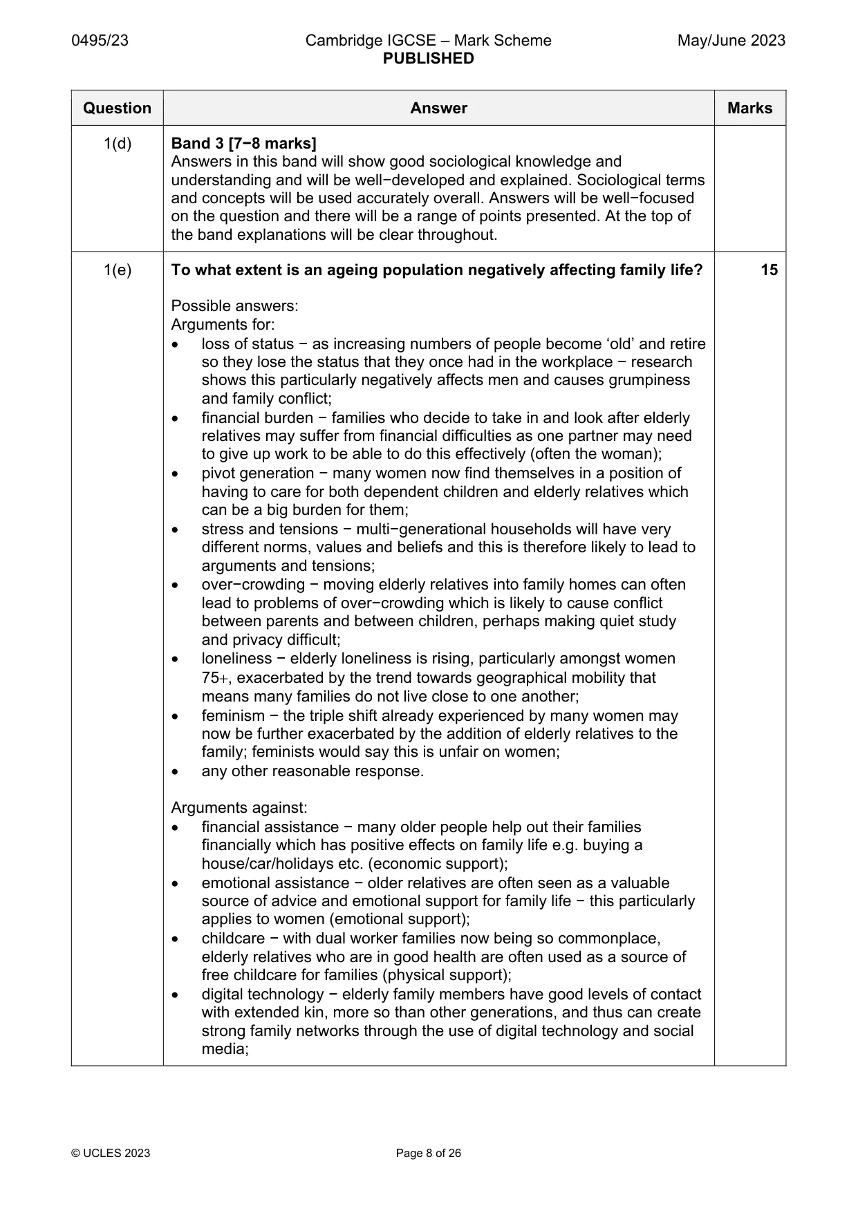 Mark scheme, page 8 of 26