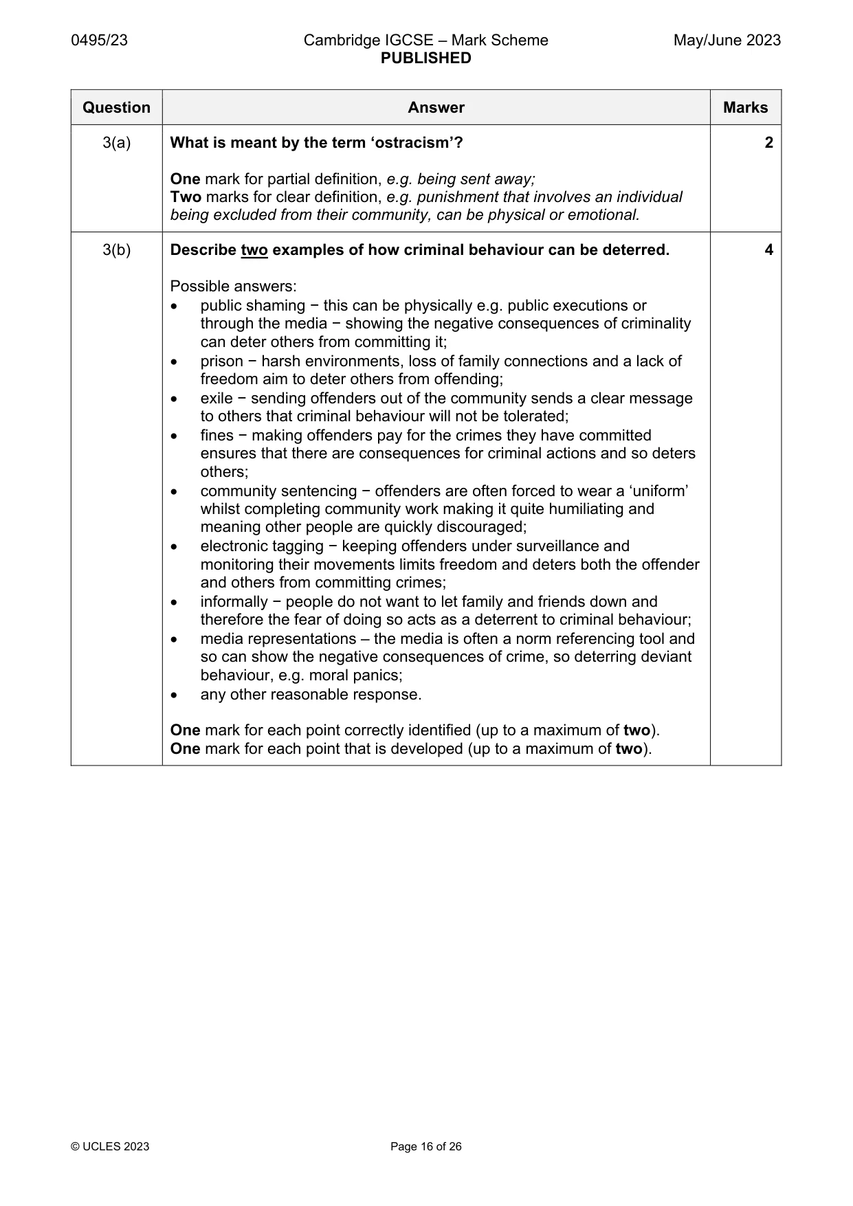 Mark scheme, page 16 of 26