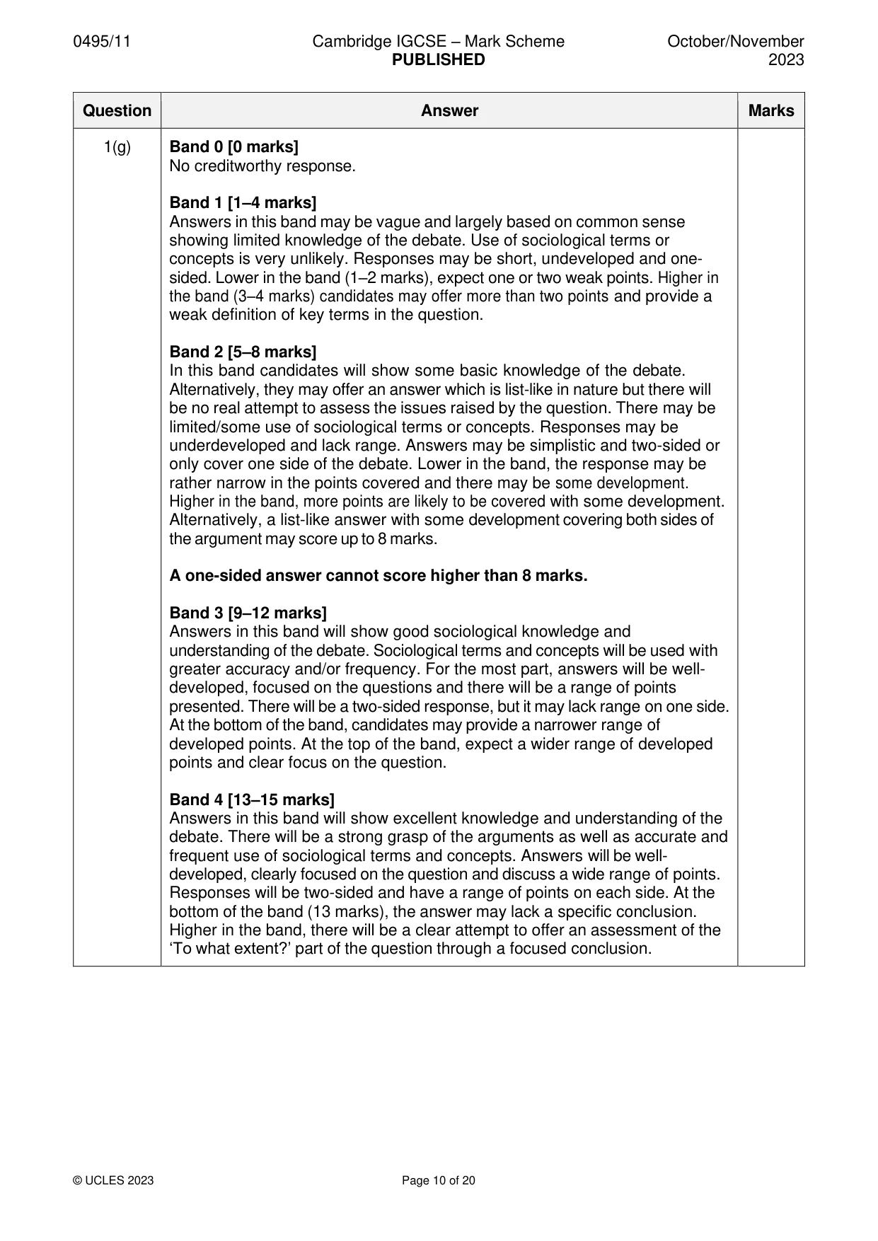 Mark scheme, page 10 of 20