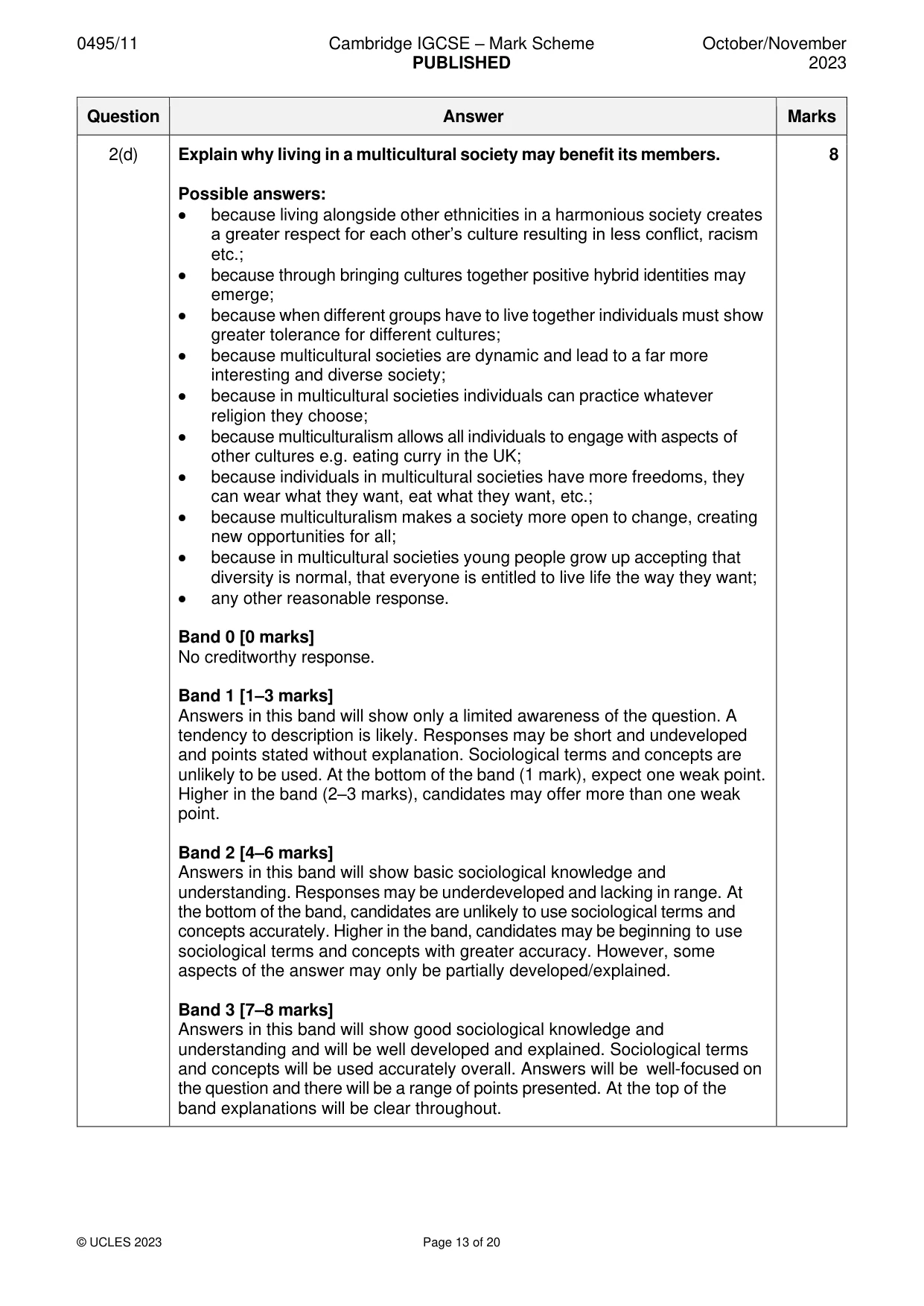Mark scheme, page 13 of 20
