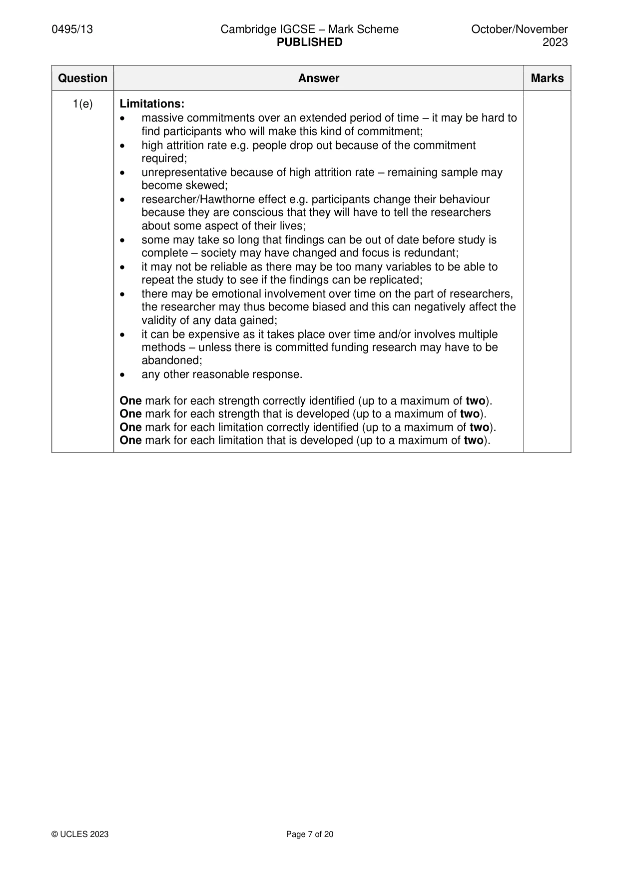 Mark scheme, page 7 of 20