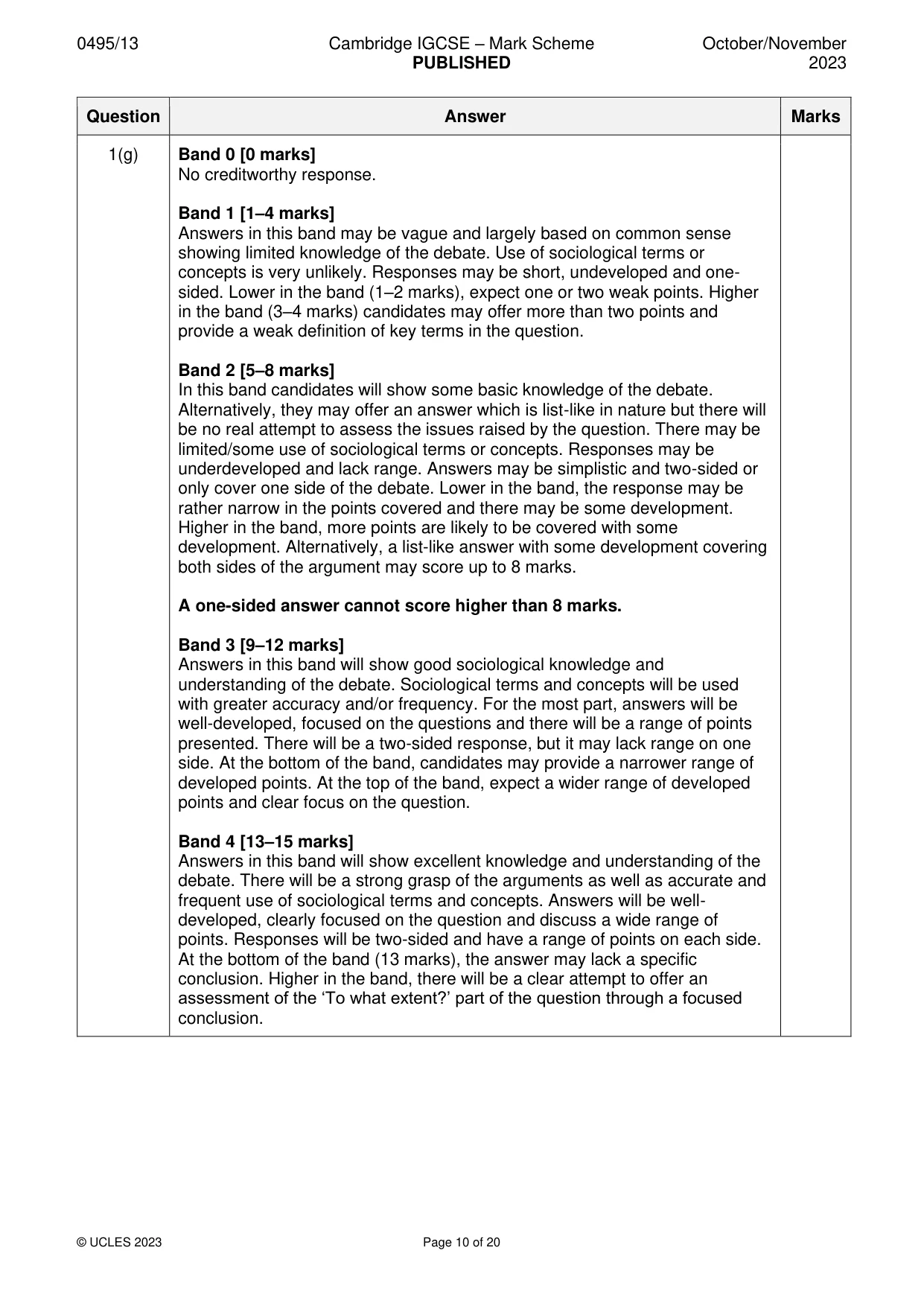 Mark scheme, page 10 of 20