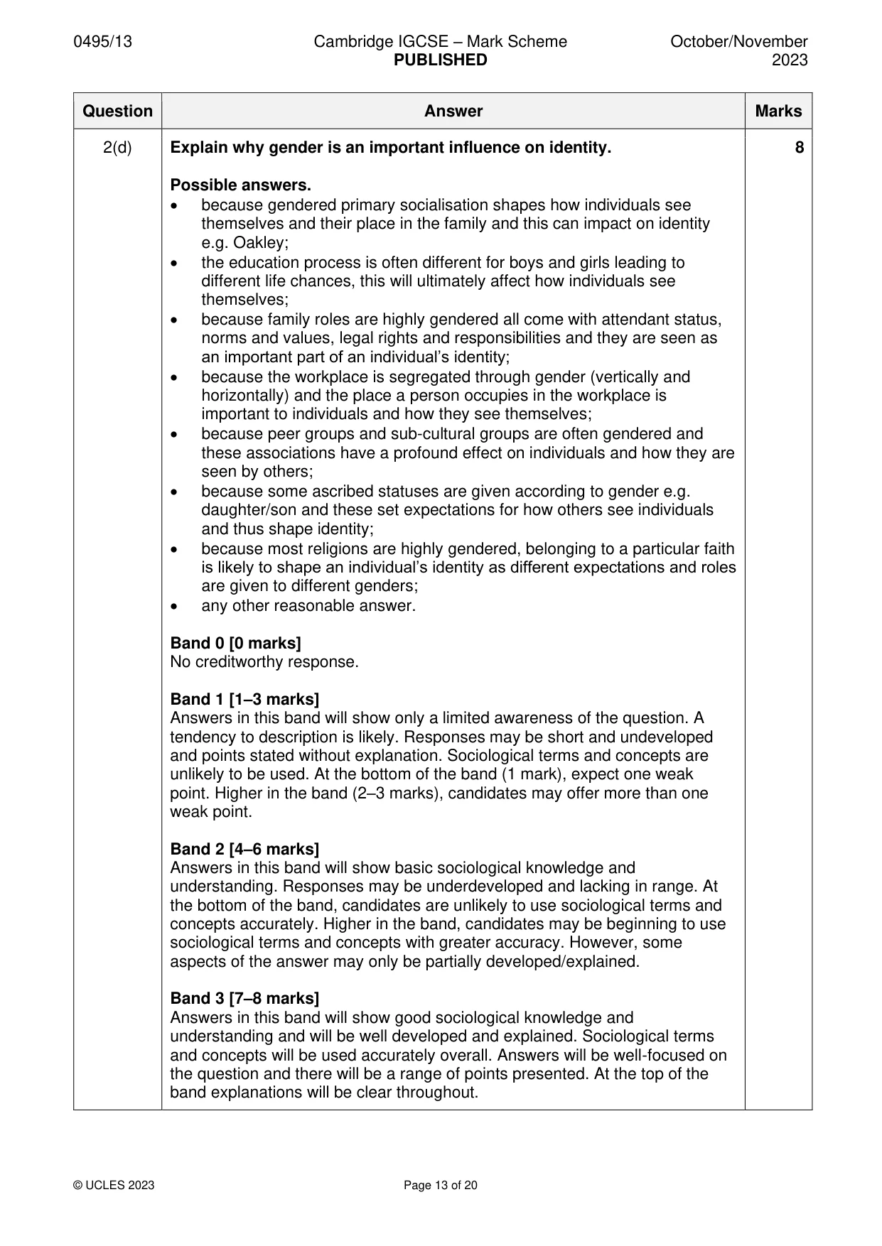 Mark scheme, page 13 of 20