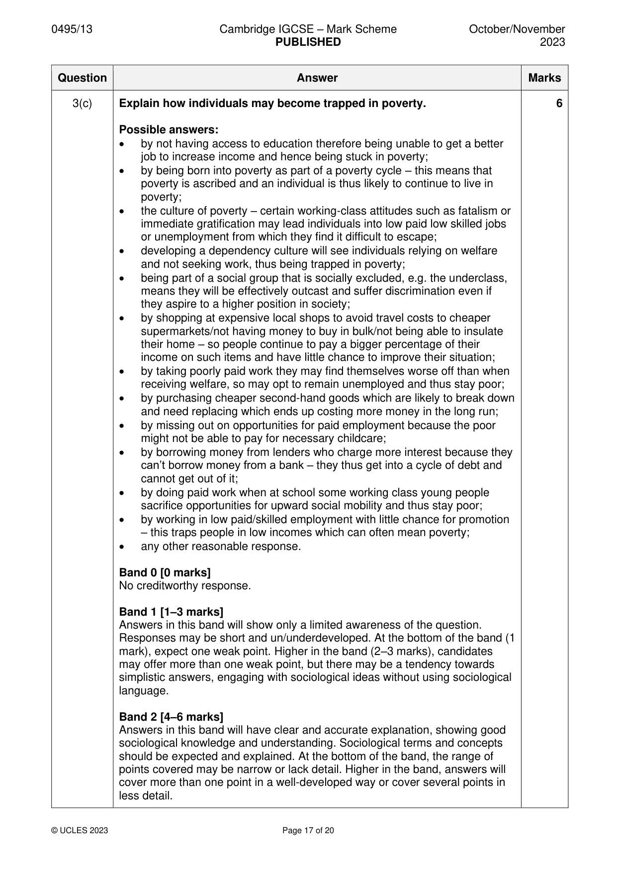 Mark scheme, page 17 of 20