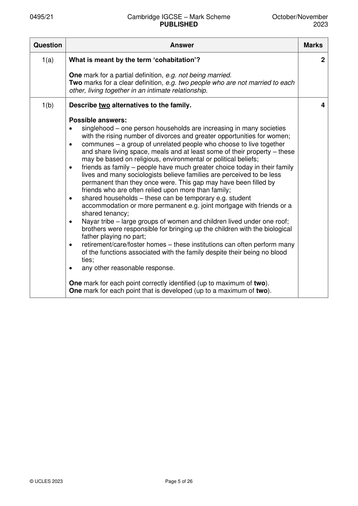 Mark scheme, page 5 of 26