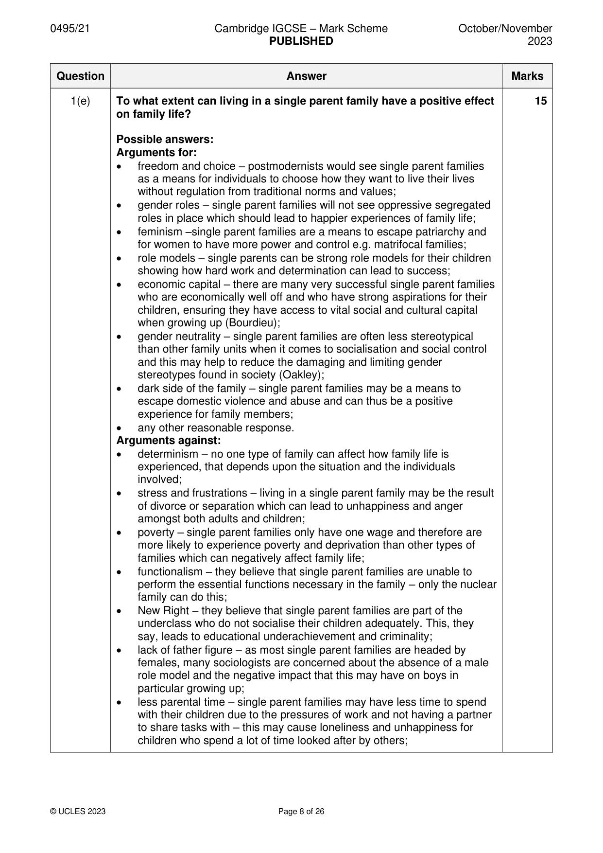 Mark scheme, page 8 of 26