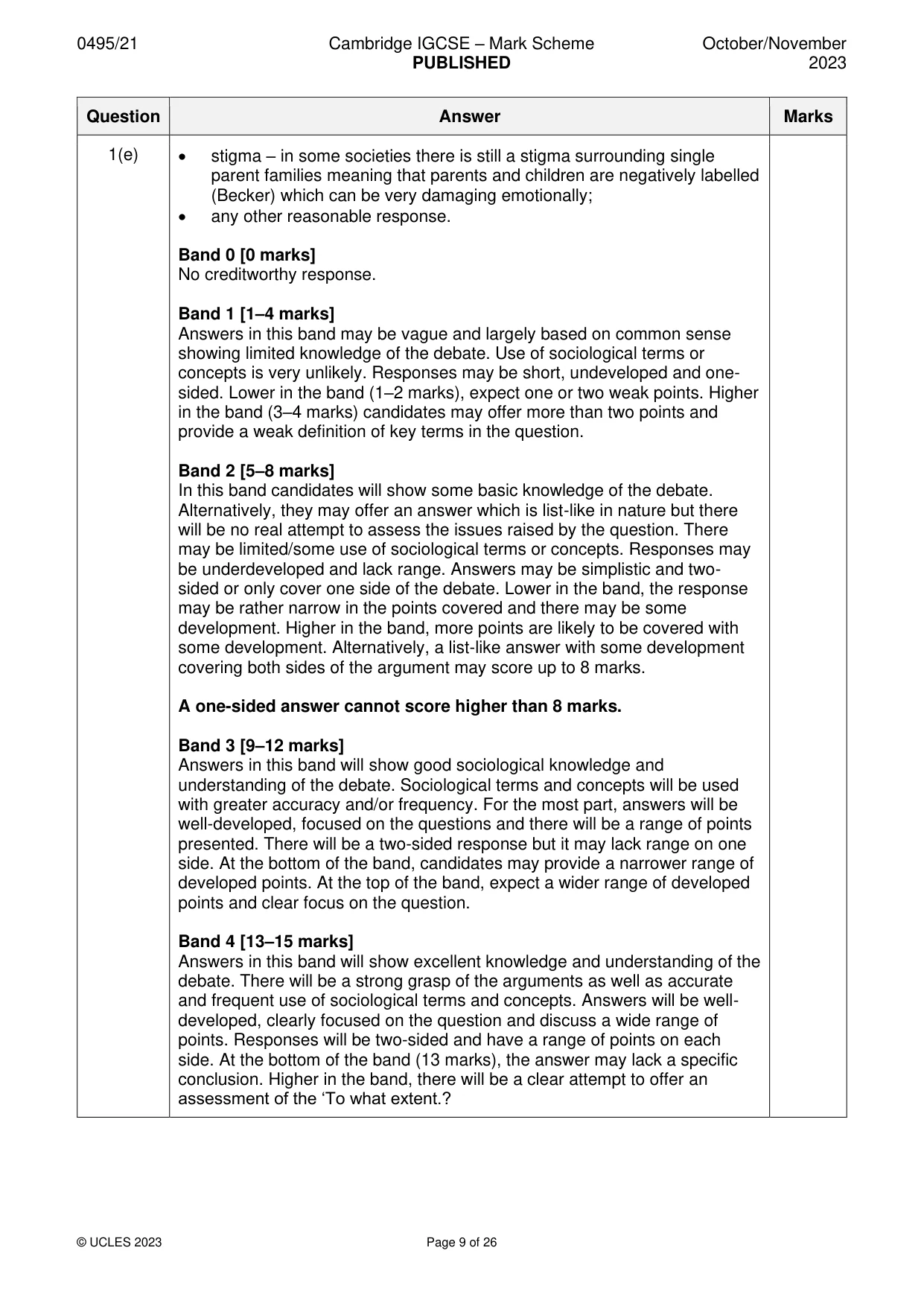 Mark scheme, page 9 of 26