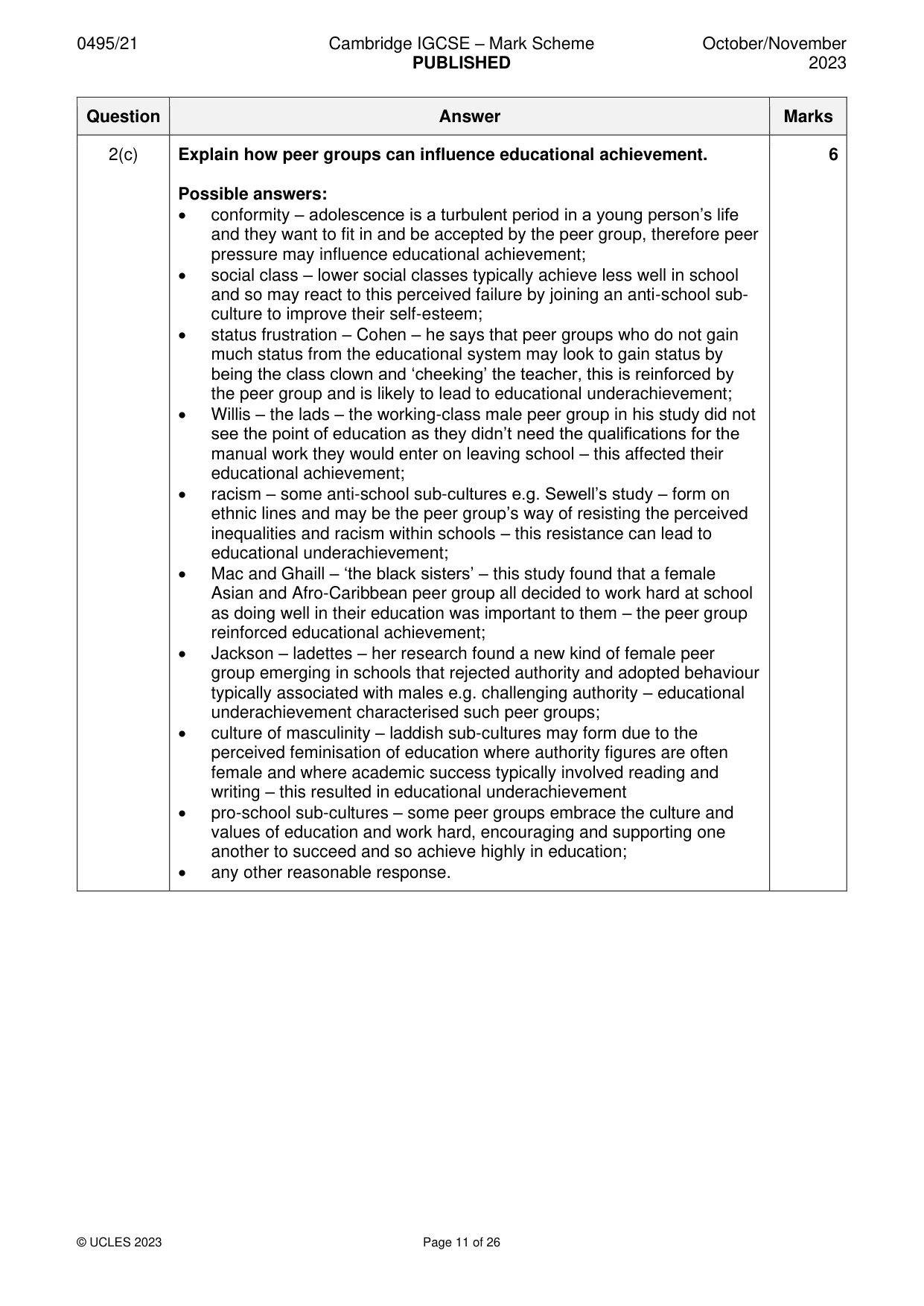 Mark scheme, page 11 of 26