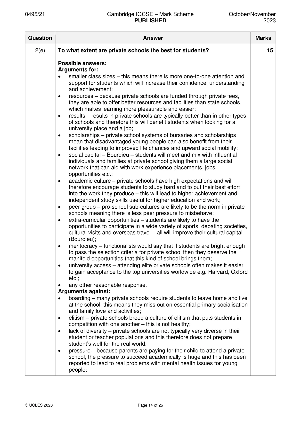Mark scheme, page 14 of 26