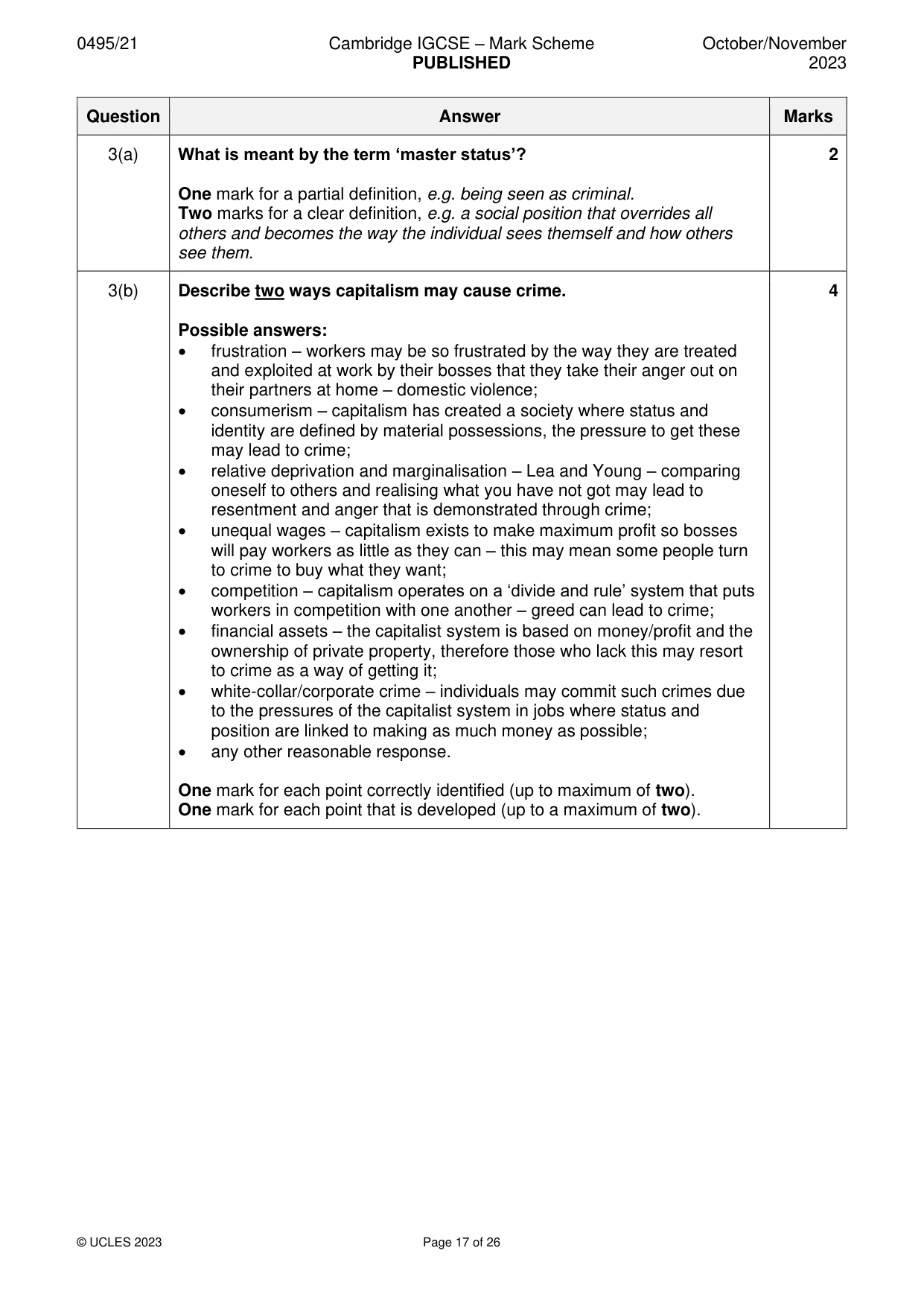 Mark scheme, page 17 of 26