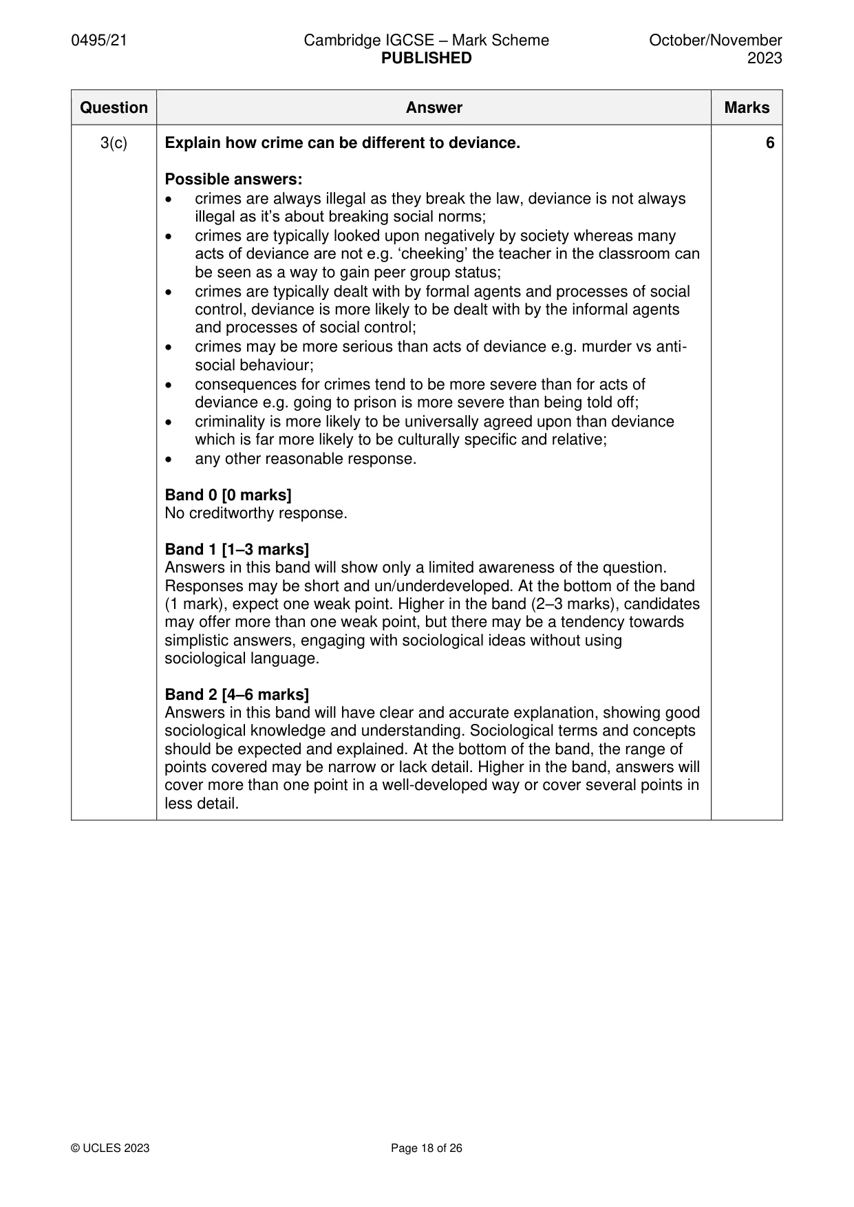 Mark scheme, page 18 of 26