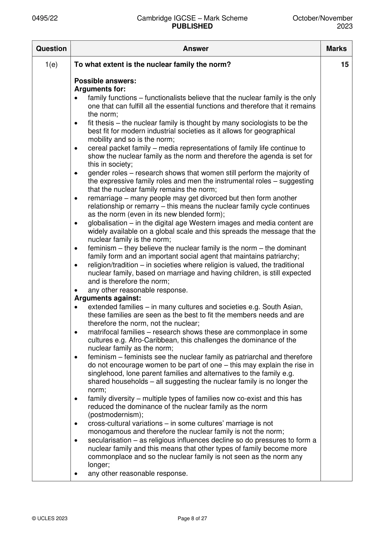Mark scheme, page 8 of 27