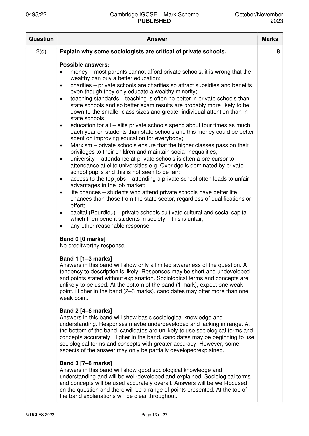 Mark scheme, page 13 of 27