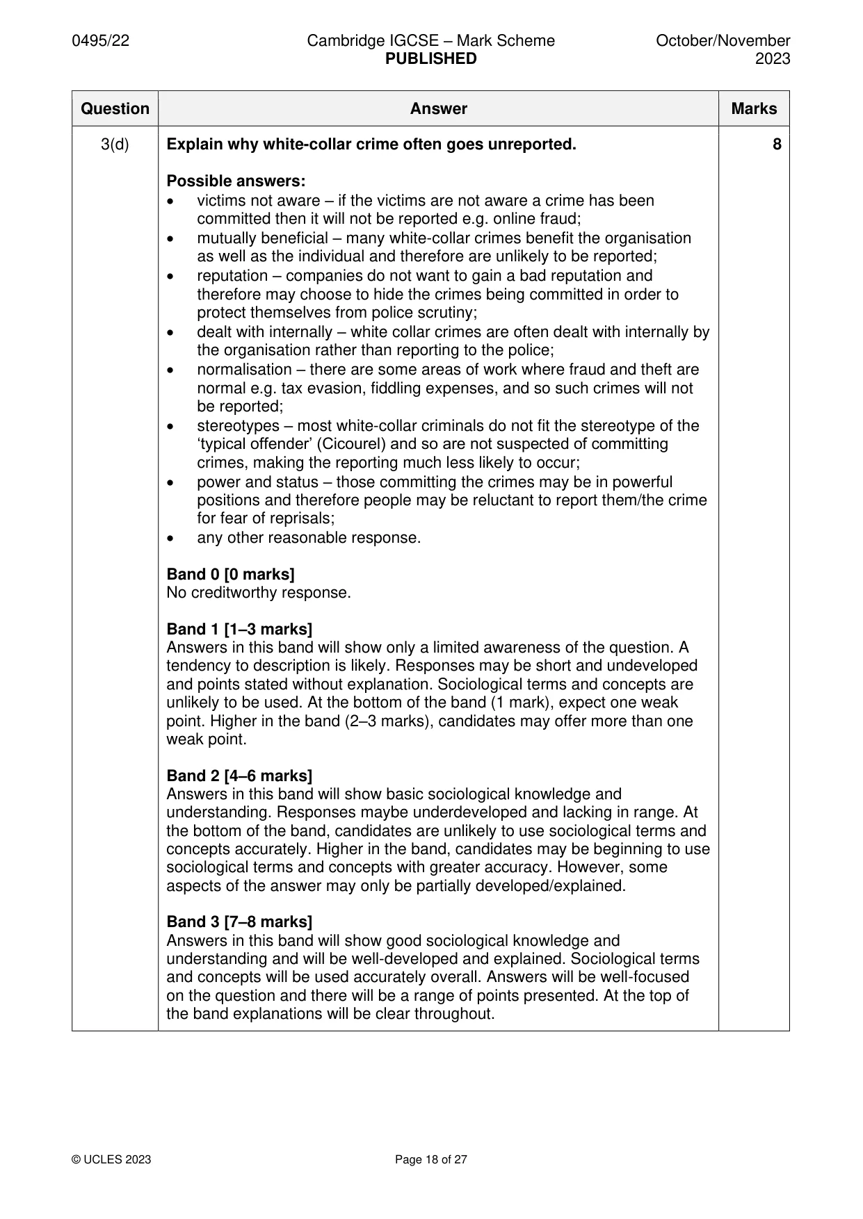 Mark scheme, page 18 of 27