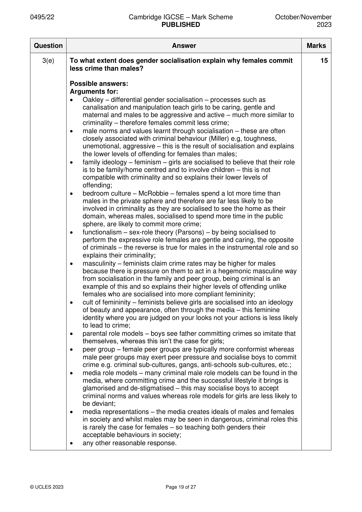 Mark scheme, page 19 of 27